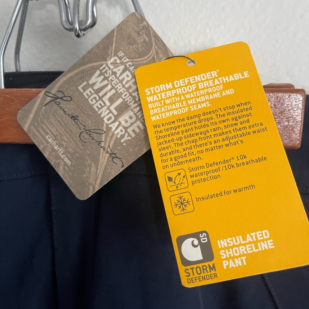 Carhartt Insulated Men’sWaterproof Shoreline Storm Defender Pants in blue Small. - Picture 7 of 12